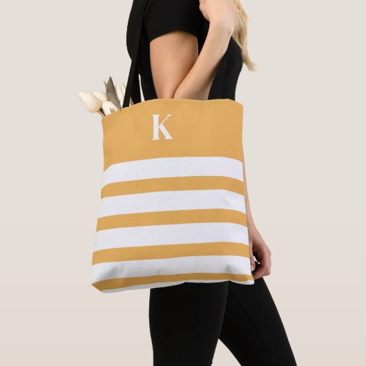Custom Monogram Yellow Stripes Tasche (Von Nahem)