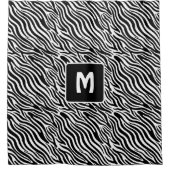 Custom Monogram Zebra Pattern Duschvorhang (Vorderseite)