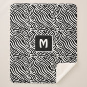 Custom Monogram Zebra Pattern Sherpadecke (Vorderseite)