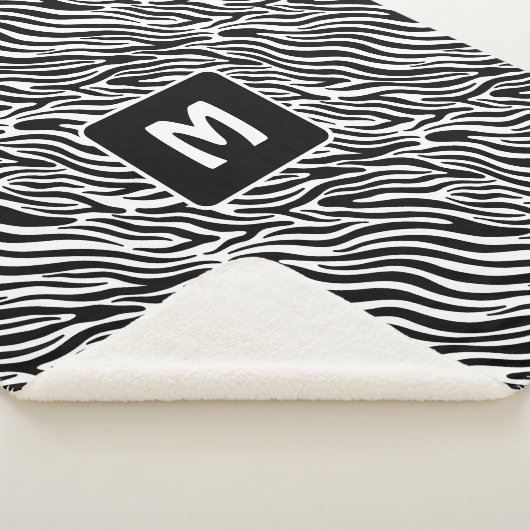 Custom Monogram Zebra Pattern Sherpadecke (3/4)