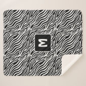 Custom Monogram Zebra Pattern Sherpadecke (Vorderseite (Horizontal))