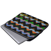 Custom Monogram Zickzack Zigzag 3 Laptopschutzhülle (Vorne Knopf)