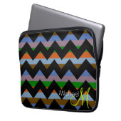 Custom Monogram Zickzack Zigzag 3 Laptopschutzhülle (Vorderseite Links)
