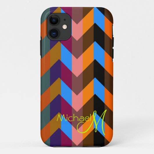 Custom Monogram Zickzack Zigzag 6 Case-Mate iPhone Hülle (Rückseite)