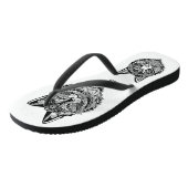 Custom Monogram Zierkatze Badesandalen (Schrägansicht)