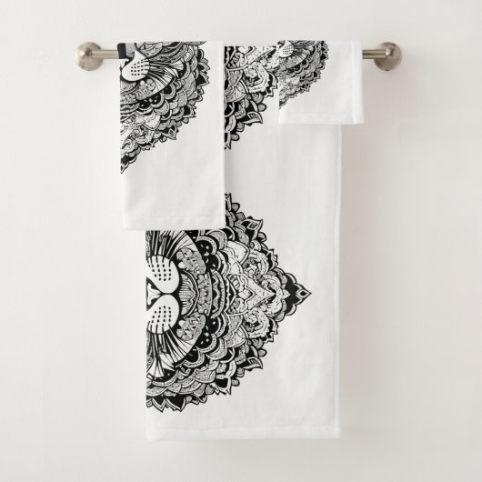 Custom Monogram Zierkatze Badhandtuch Set (Insitu)