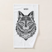 Custom Monogram Zierkatze Badhandtuch Set (Handtuch)