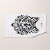 Custom Monogram Zierkatze Badhandtuch Set (Handtuch)