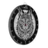 Custom Monogram Zierkatze Dartscheibe (Vorderseite Links)