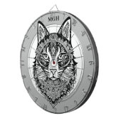 Custom Monogram Zierkatze Dartscheibe (Vorderseite rechts)
