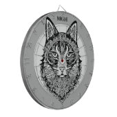 Custom Monogram Zierkatze Dartscheibe (Vorderseite Links)