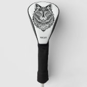 Custom Monogram Zierkatze Golf Headcover (Vorderseite)