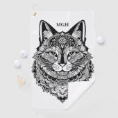 Custom Monogram Zierkatze Golfhandtuch (Insitu)