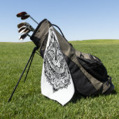 Custom Monogram Zierkatze Golfhandtuch (Gras)
