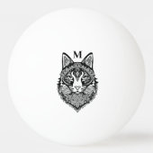 Custom Monogram Zierkatze Tischtennisball (Rückseite)