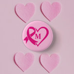 Custom Monogramm Brustkrebs Awareness Ribbon Button<br><div class="desc">Das rosa Band ist zum universellen Symbol für Brustkrebs geworden,  indem sie das Bewusstsein schärft,  die Unterstützung leistet und Frauen solidarisch zusammenbringt.</div>