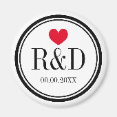 Custom monogramm Herz Hochzeitsparty favorisieren Magnet (Vorne)