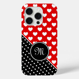 Custom Monogramm Stilrot, schwarz und weiß Case-Mate iPhone Hülle