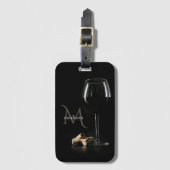 Custom Monogramm "Weinglas" Gepäckanhänger (Vorderseite Vertikal)