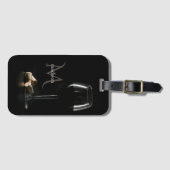 Custom Monogramm "Weinglas" Gepäckanhänger (Vorderseite (Horizontal))