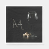 Custom Monogramm "Weinglas" Serviette (Vorderseite)