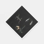 Custom Monogramm "Weinglas" Serviette (Ecke)