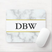 Custom Monogrammed Falsch White Marble Mousepad (Mit Mouse)