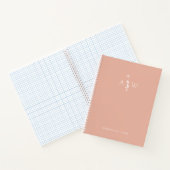 Custom Monogrammed Peach Spiral Notebook Notizblock (Innenseite)