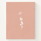 Custom Monogrammed Peach Spiral Notebook Notizblock (Rückseite)