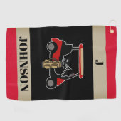 Custom Monogrammed Personalized Two-Tone Golfhandtuch (Horizontal)