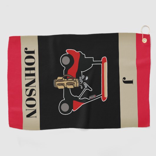 Custom Monogrammed Personalized Two-Tone Golfhandtuch (Horizontal)