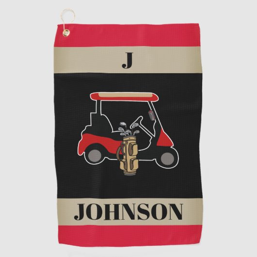 Custom Monogrammed Personalized Two-Tone Golfhandtuch (Vorderseite)