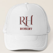 Custom Monogramn Name Ball Truckerkappe (Vorderseite)