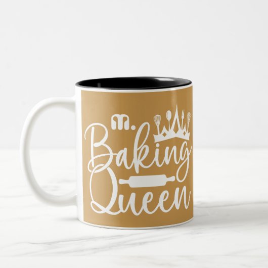Custom Monogran Baking Queen Mütter Geschenk Zweifarbige Tasse (Links)