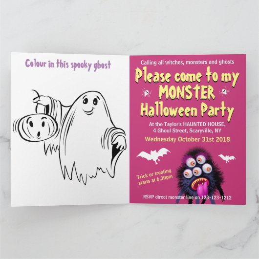 Custom Monster Halloween-Party laden - GogSpider! Karte (Innenseite)