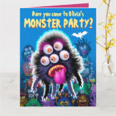 Custom Monster Halloween-Party laden - GogSpider! Karte (Gelbe Blume)