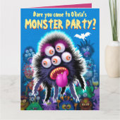 Custom Monster Halloween-Party laden - GogSpider! Karte (Vorderseite)