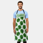Custom Monstera Leaf Tropical Pattern Schürze (Getragen)