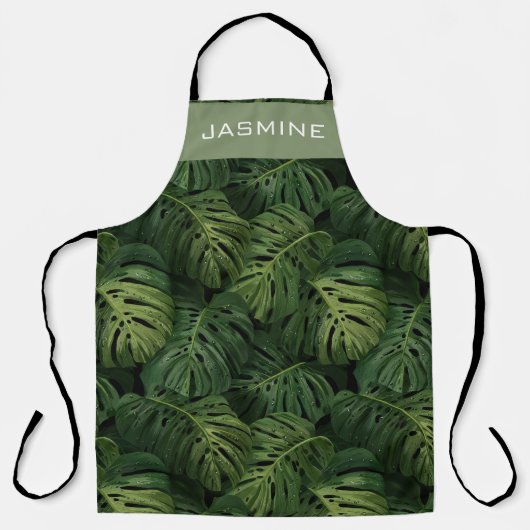 Custom Monstera Leaf Tropical Pattern Schürze (Vorderseite)