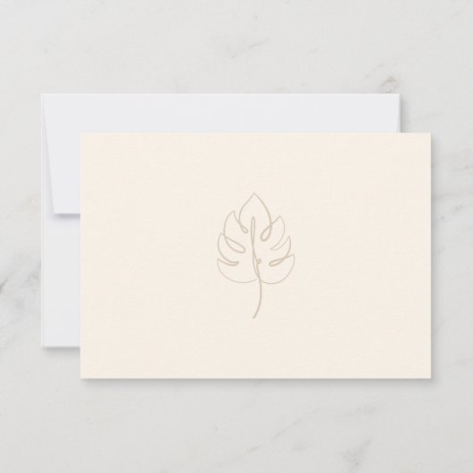 Custom Monstera Monogram Wedding Logo RSVP Karte (Rückseite)