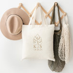 Custom Monstera Monogram Wedding Logo Tragetasche<br><div class="desc">Custom Monstera Monogram Wedding Logo Tote Bag,  Save The Date</div>