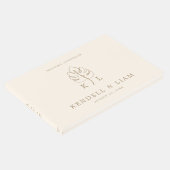 Custom Monstera Monogram Wedellogo Gästebuch (Ecke)