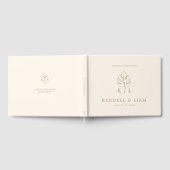 Custom Monstera Monogram Wedellogo Gästebuch (Voll)