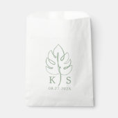Custom Monstera Monogram Wedellogo Geschenktütchen (Vorderseite)