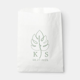 Custom Monstera Monogram Wedellogo Geschenktütchen