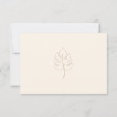 Custom Monstera Monogram Wedellogo RSVP Karte (Rückseite)