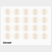 Custom Monstera Monogram Wedellogo Runder Aufkleber (Blatt)