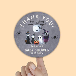 Custom Monsters Halloween Baby Shooting Danke Runder Aufkleber