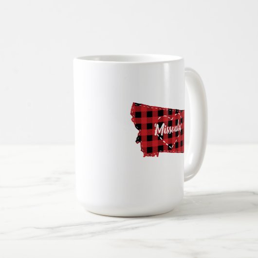 Custom Montana Zuhause Staat Buffalo Kariert Weihn Kaffeetasse (VorderseiteRechts)