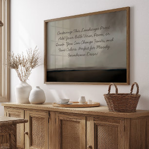 Custom Moody Farmhouse Quote, Sprichwort, Bible Ve Poster